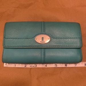 Turquoise leather Fossil wallet